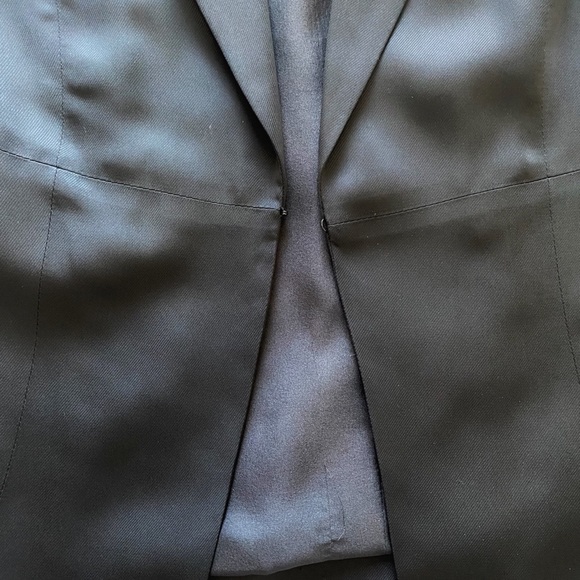 PENNYBLACK BY MAX MARA BLACK SHAWL LAPEL ACETATE LIGHTWEIGHT SATIN BLAZER - 10 - Picture 6 of 10